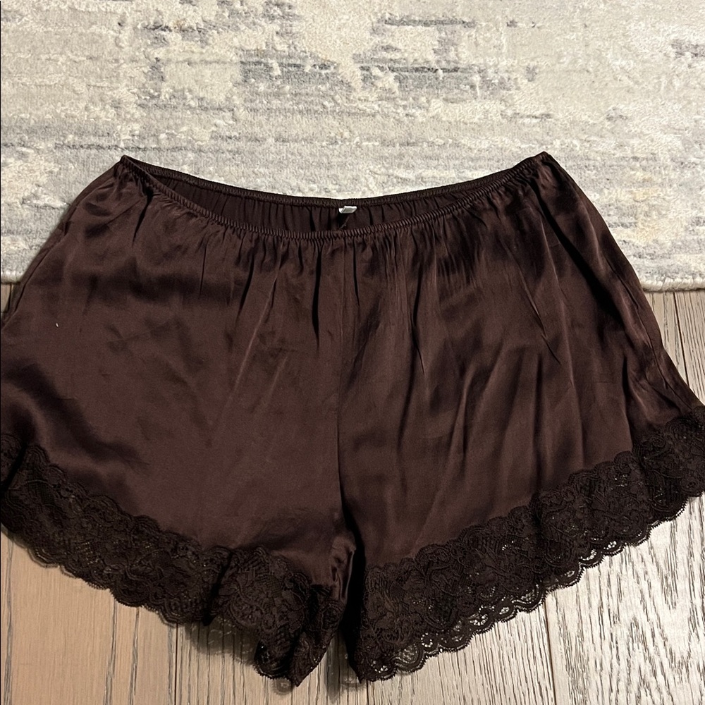 Intimissimi Brown Silk Lace Shorts